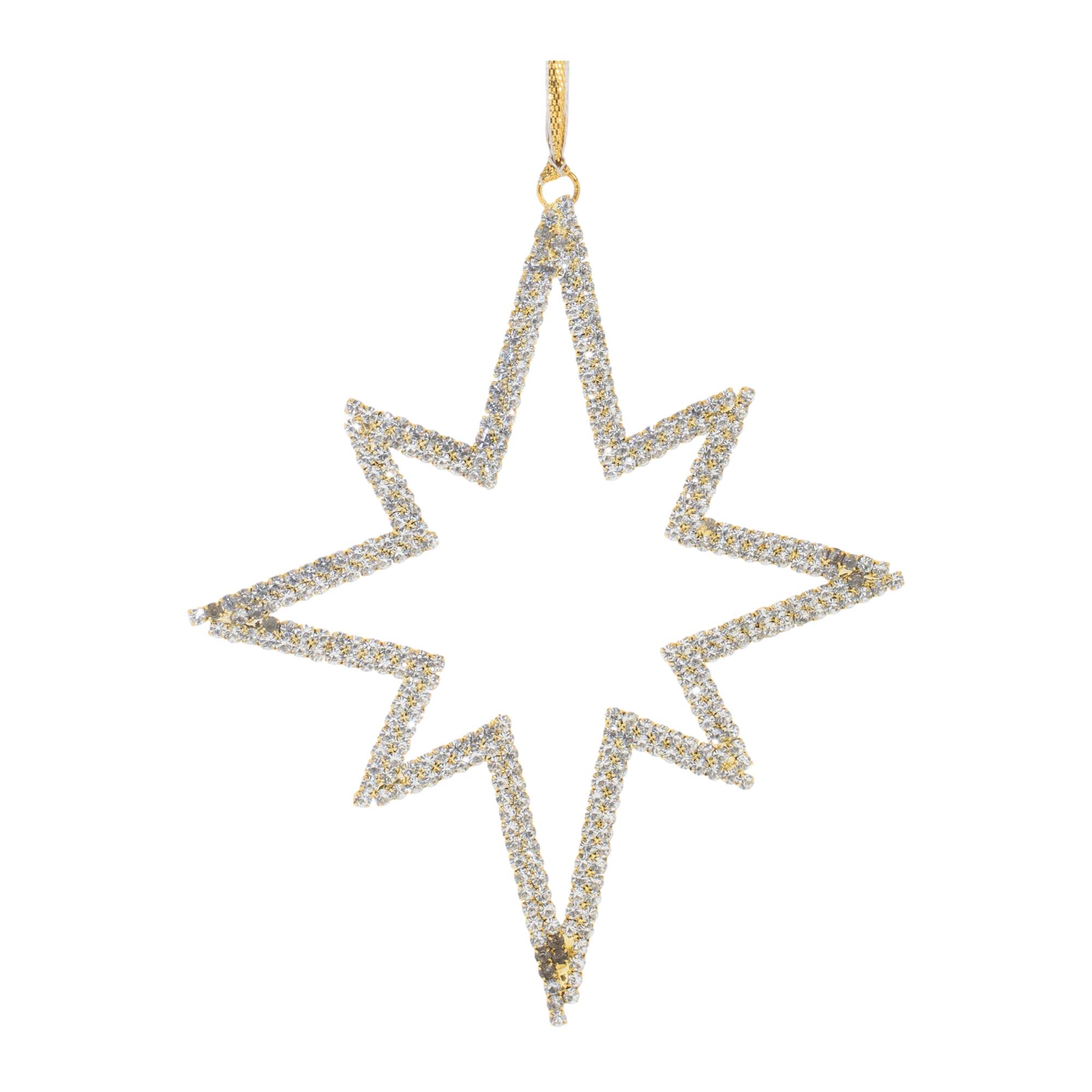 6" Jeweled Metal Star Ornaments, 12ct.